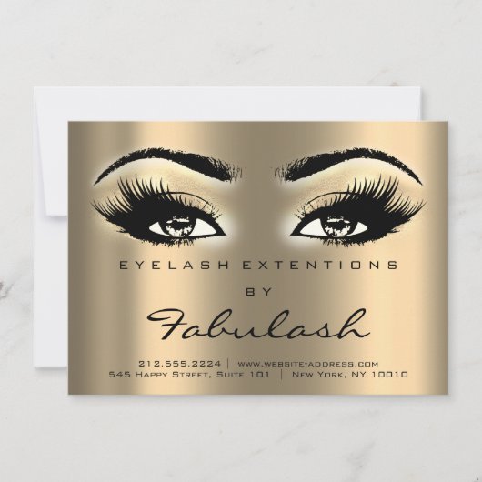 Lash Extension Natercare Instructions Sepia Gold Kaart (Voorkant)