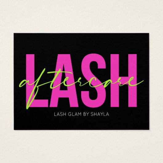 Lash Extension Natercare Neon Glow Instructions Visitekaartje (Achterkant)