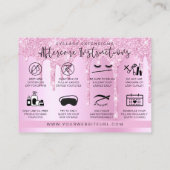 Lash Extension Natercare roze druppelaar Glitter Visitekaartje (Achterkant)