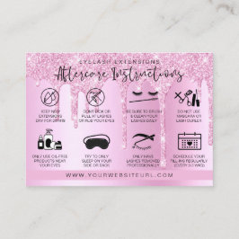 Lash Extension Natercare roze druppelaar Glitter Visitekaartje