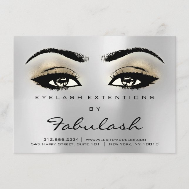 Lash Extension Nazorg Instructies Zilver Grijs (Voorkant)