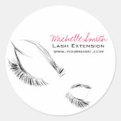 Lash Extension Ronde Sticker (Voorkant)