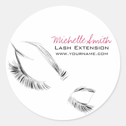 Lash Extension Ronde Sticker (Voorkant)