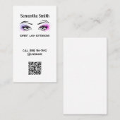 Lash Extension Simple Custom QR Visitekaartje (Voorkant / Achterkant)