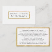 Lash Extensions Aftercare Card Faux Gold Visitekaartje (Voorkant / Achterkant)