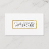 Lash Extensions Aftercare Card Faux Gold Visitekaartje (Voorkant)