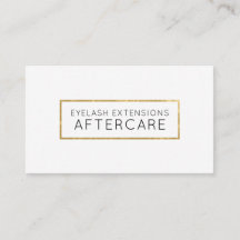 Lash Extensions Aftercare Card Faux Gold