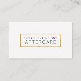 Lash Extensions Aftercare Card Faux Gold Visitekaartje