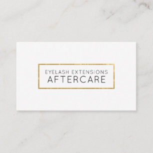 Lash Extensions Aftercare Card Faux Gold Visitekaartje