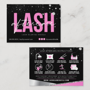 Lash Extensions Aftercare Glam Pink Diamonds Busin Visitekaartje
