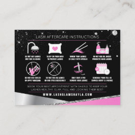 Lash Extensions Aftercare Glam Pink Diamonds Visitekaartje