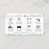 Lash Extensions Aftercare Instructies Holographic Visitekaartje (Achterkant)