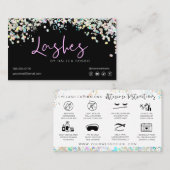Lash Extensions Aftercare Instructies Holographic Visitekaartje (Voorkant / Achterkant)