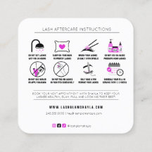 Lash Extensions Aftercare Instructies Hot Pink Sq