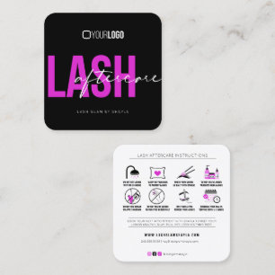 Lash Extensions Aftercare Instructies Hot Pink Sq Vierkante Visitekaartje