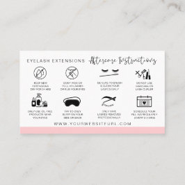 Lash Extensions Aftercare Instructies Modern Roze Visitekaartje