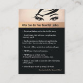 Lash Extensions Aftercare Instructies & Verwijzing (Voorkant)