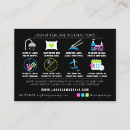 Lash Extensions Aftercare Instructies - Vet Neon Visitekaartje