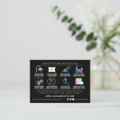 Lash Extensions Aftercare Instructies - Vet Neon Visitekaartje (Staand voorkant)