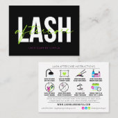 Lash Extensions Aftercare Instructies - Vet Neon Visitekaartje (Voorkant / Achterkant)