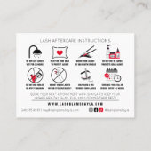 Lash Extensions Aftercare Instructions Aanwijzing Visitekaartje (Achterkant)