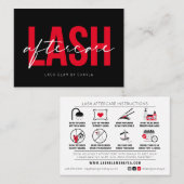 Lash Extensions Aftercare Instructions Aanwijzing Visitekaartje (Voorkant / Achterkant)