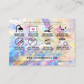 Lash Extensions Aftercare Instructions Aanwijzing Visitekaartje (Achterkant)
