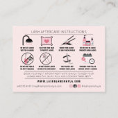 Lash Extensions Aftercare Instructions Aanwijzing Visitekaartje (Achterkant)
