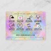 Lash Extensions Aftercare Instructions Aanwijzing Visitekaartje (Achterkant)