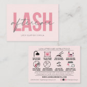 Lash Extensions Aftercare Instructions Aanwijzing Visitekaartje (Voorkant / Achterkant)