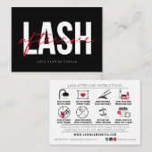 Lash Extensions Aftercare Instructions Aanwijzing Visitekaartje (Voorkant / Achterkant)