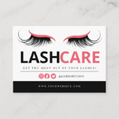 Lash Extensions Aftercare Instructions Business Ca Visitekaartje (Voorkant)