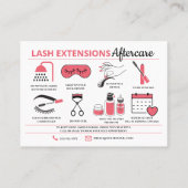Lash Extensions Aftercare Instructions Business Ca Visitekaartje (Achterkant)