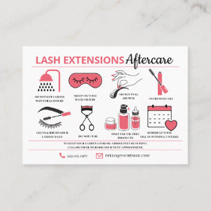 Lash Extensions Aftercare Instructions Business Ca Visitekaartje