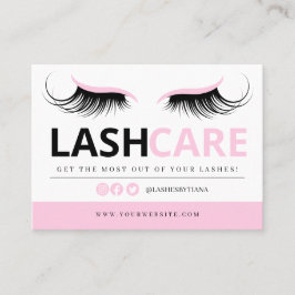 Lash Extensions Aftercare Instructions Business Ca Visitekaartje