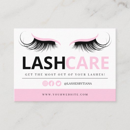 Lash Extensions Aftercare Instructions Business Ca Visitekaartje (Voorkant)