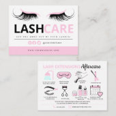 Lash Extensions Aftercare Instructions Business Ca Visitekaartje (Voorkant / Achterkant)