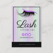Lash Extensions Aftercare Instructions Business Ca Visitekaartje (Voorkant)