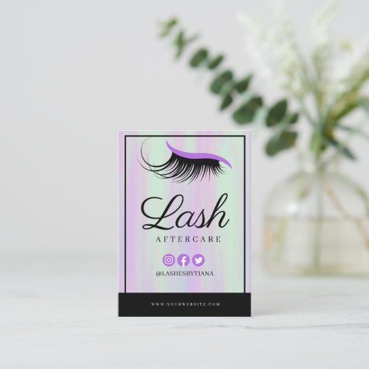 Lash Extensions Aftercare Instructions Business Ca Visitekaartje (Staand voorkant)