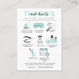 Lash Extensions Aftercare Instructions Business Ca Visitekaartje
