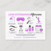 Lash Extensions Aftercare Instructions Business Ca Visitekaartje (Achterkant)