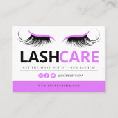 Lash Extensions Aftercare Instructions Business Ca Visitekaartje (Voorkant)