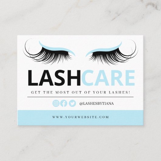 Lash Extensions Aftercare Instructions Business Ca Visitekaartje (Voorkant)