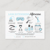 Lash Extensions Aftercare Instructions Business Ca Visitekaartje (Achterkant)