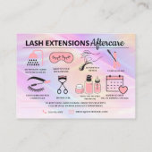 Lash Extensions Aftercare Instructions Business Ca Visitekaartje (Achterkant)