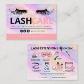 Lash Extensions Aftercare Instructions Business Ca Visitekaartje (Voorkant / Achterkant)