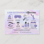 Lash Extensions Aftercare Instructions Business Ca Visitekaartje (Achterkant)