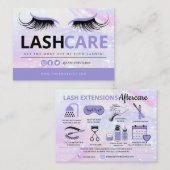 Lash Extensions Aftercare Instructions Business Ca Visitekaartje (Voorkant / Achterkant)