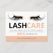 Lash Extensions Aftercare Instructions Business Ca Visitekaartje (Voorkant)