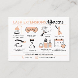 Lash Extensions Aftercare Instructions Business Ca Visitekaartje